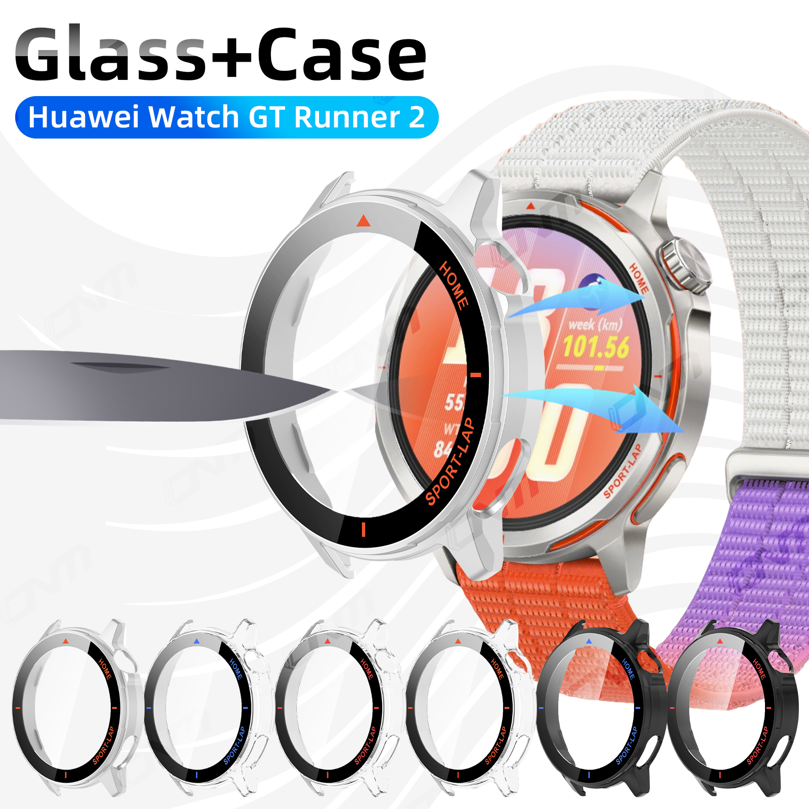 Runners Gear - PC Case+Tempered Glass For Huawei Watch