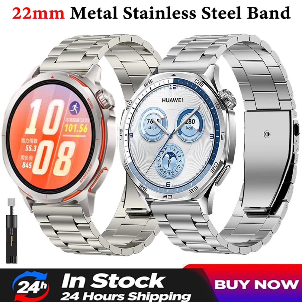 Runners Gear - 22mm Metal Stainless Steel Strap for