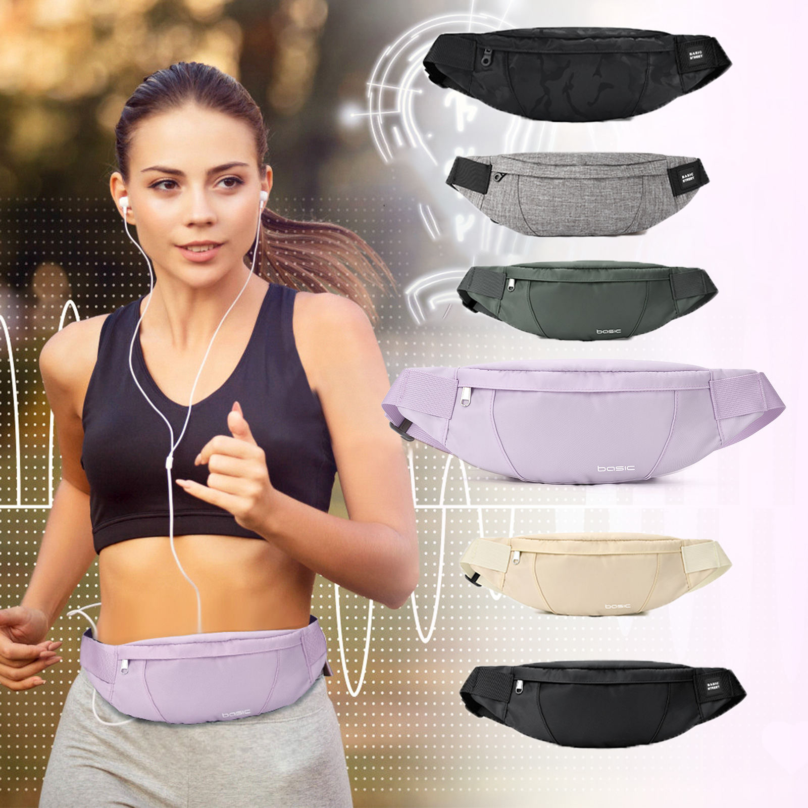 Running Gear Phone - Fashion Running Waist Bag Waterproof Sports