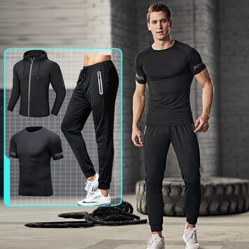 3pcs Men's Fitness Sportswear  - Running Gear Long Sleeve recension och pris